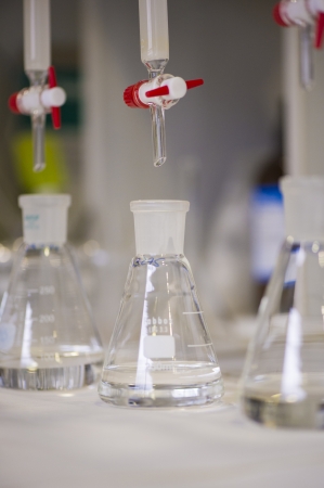 Test tubes in a laboratoryの写真素材