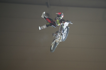 GRANADA, SPAIN - JANUARY 21  FMX show during the  Freestyle Championship of Spain , JANUARY 21, 2012, Granada, Spainのeditorial素材
