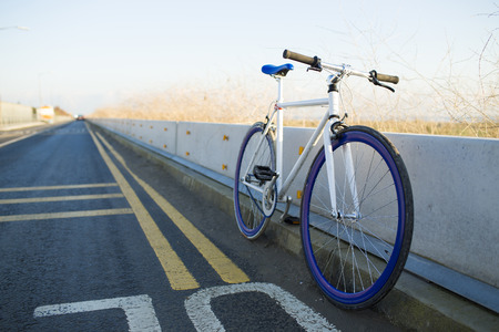 A fixed-gear bicycleの写真素材