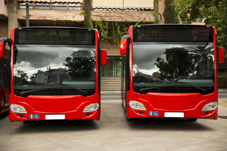New modern city busの写真素材