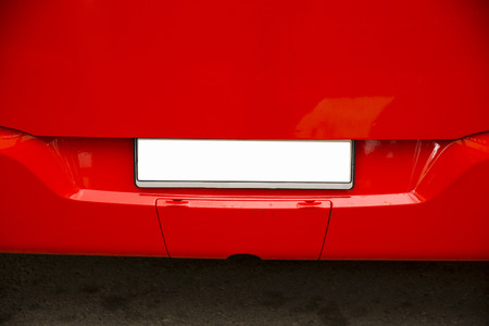 Empty white number plateの写真素材