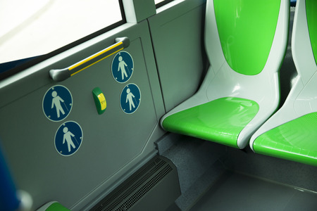 Place for disabled people and babies in a busのeditorial素材