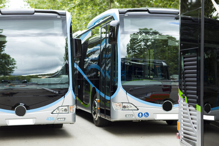 New modern city busのeditorial素材