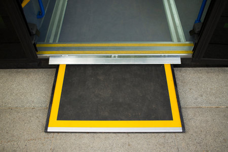 Access ramp for disabled persons and babies in a busの写真素材
