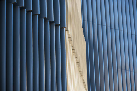 Office buildings with modern corporate architecture - business and success concept, blue sky, windowsの写真素材