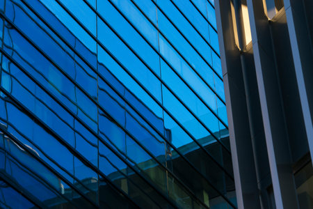 Office buildings with modern corporate architecture - business and success concept, blue sky,...