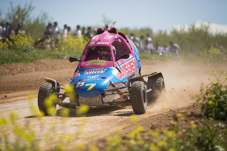 GRANADA, SPAIN - MARCH 29: II Autocross championship "El Chaparral", March 29, 2015 Granada, Spain.のeditorial素材