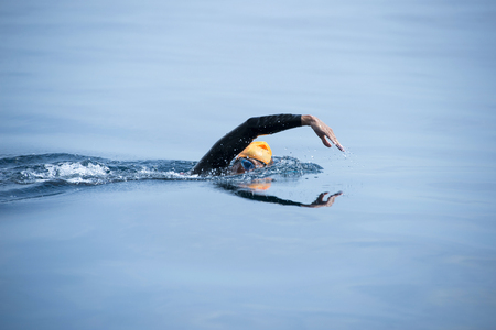Unknown Swimmer at sea.の写真素材