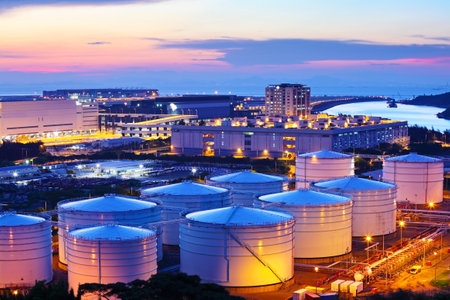 Very high resolution 3d rendering of oil pumps on the sunset skyの写真素材