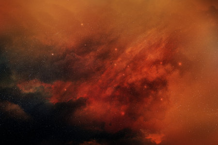 a Space Background with colors and starsの写真素材