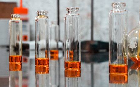 utensils and laboratory work, working with samplesの写真素材