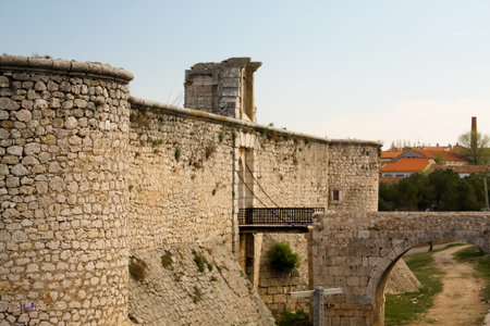 Old city wall in Dubrovnik, Croatia. UNESCO World Heritage Site.の写真素材