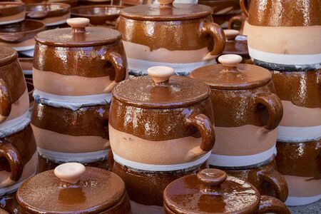 typical clay pots from the Spanish area of Pereruela, (Zamora)の写真素材