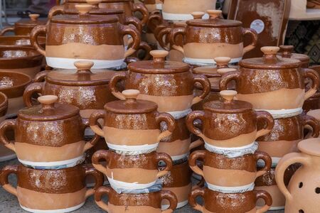 typical clay pots from the Spanish area of Pereruela, (Zamora)の写真素材