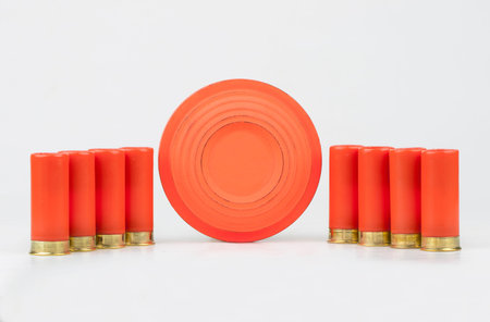 Clay pigeons and shotgun shells