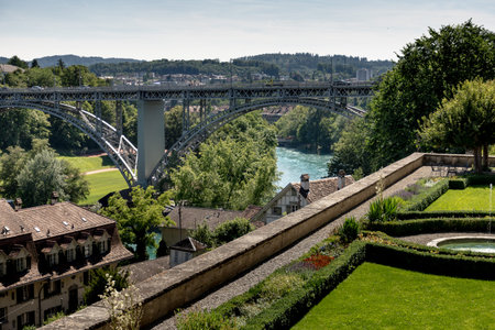 View of the bridge over the Aar river. Bern