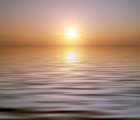 Sunset over the seaの写真素材
