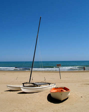 Boats at the beachの写真素材