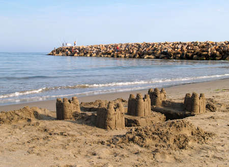 Sand castle at the beach       の写真素材