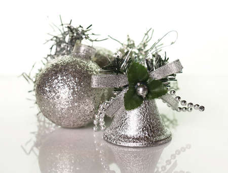 Handbell and Christmas balls    の写真素材