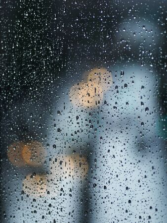 Rain drops on a windowの写真素材