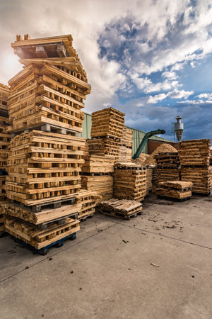 Crushing machine of wood and logs to process waste and transform into pellets, as an alternative to...