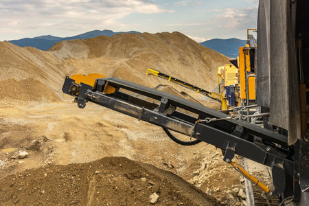 Conveyor belt of stone crushing machine and its transformation into gravel