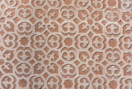 Traditional decorative pattern of the facades of the houses in the historic Jewish quarter of Segovia. Also called sgraffito (Spain)の写真素材