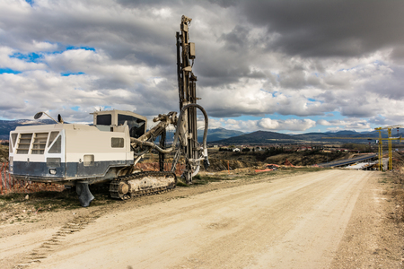 Drilling machine in a construction siteの写真素材
