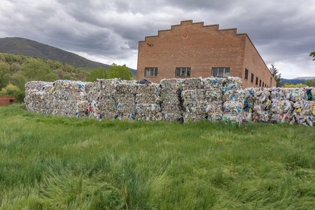 Recycling plant for plastic and bagsの写真素材
