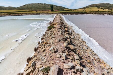 Reservoir or interior salinas in Guadalajara, historic and the most important in Spain. They are located in Imon.の写真素材