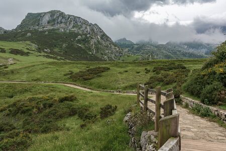 Route through the peaks of Europe in Asturias (Spain)の写真素材