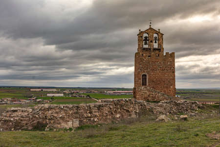 Martina Tower in AyllÃ³n rest of old castle (province of Segovia, Spain)のeditorial素材