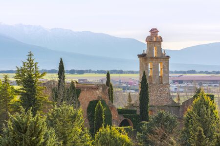 Franciscan convent of San Francisco in AyllÃ³n, one of the monuments to see in this town (Segovia, Spain)の写真素材