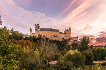 The famous Alcazar de Segovia, one of the best preserved castles in Spainのeditorial素材