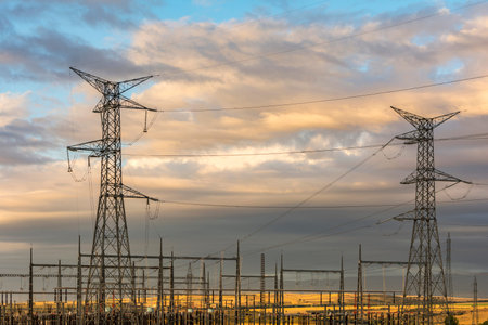High voltage electrical substation for power distribution