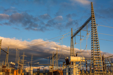 High voltage electrical substation for power distribution