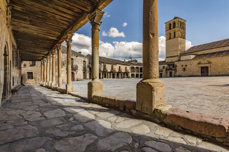 Historic medieval square of Pedraza (Segovia, Spain)の写真素材