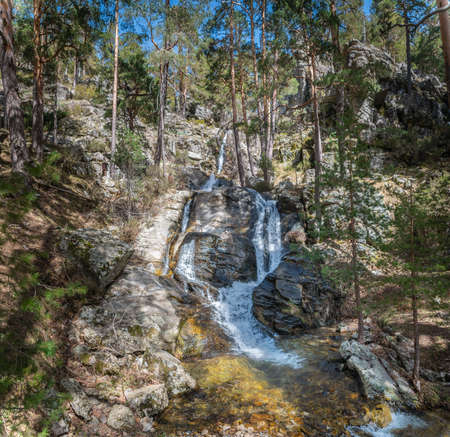 La Chorranca in the mountains of Valsain in the province of Segovia, belong to the Sierra de Guadarramaの写真素材