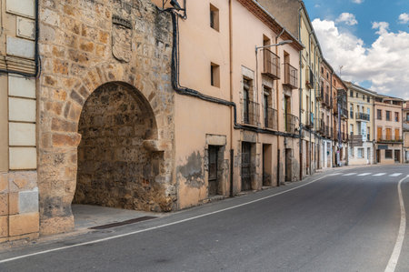 Main gate in the wall of San Esteban de Gormaz (Soria, Spain)の写真素材