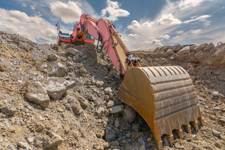 Heavy machinery for the constructionの写真素材