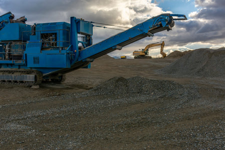Heavy machinery in a quarry doing work