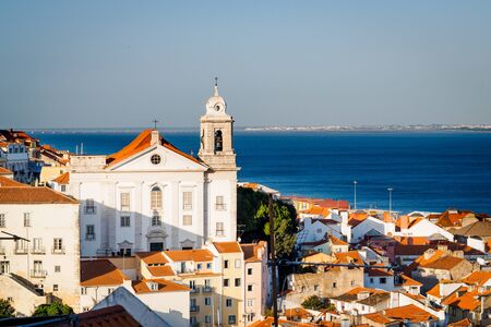 Panoramic view of Lisbon from the neighborhood aboveの写真素材