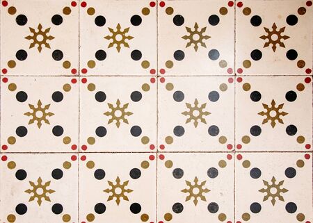 Ancient hydraulic tile floor squaredの写真素材