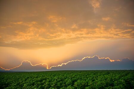 A impressive sky in a sunsetの写真素材