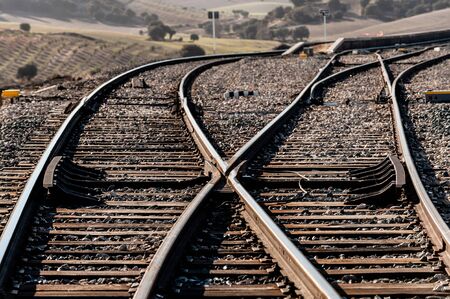 Railroad Abstract Background. Double railway lineの写真素材