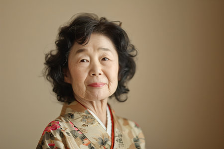 Wisdom and Beauty: Portrait of a Japanese Grandmotherの素材