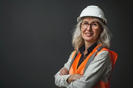 Industry professional woman with protective equipmentの素材
