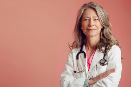 Professional in Medicine: Portrait of a Caucasian Female Doctorの素材