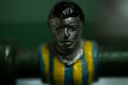 Foosball player portraitのeditorial素材